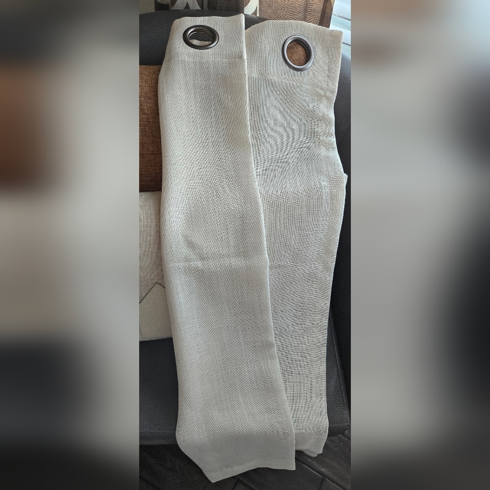 White Grommet Top Curtains
